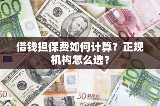 武汉借钱担保费如何计算？正规机构怎么选？