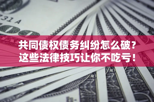 武汉共同债权债务纠纷怎么破？这些法律技巧让你不吃亏！