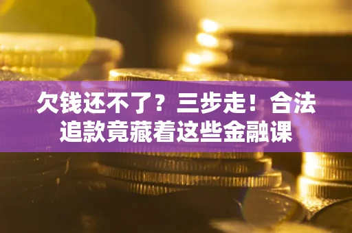 武汉欠钱还不了？三步走！合法追款竟藏着这些金融课