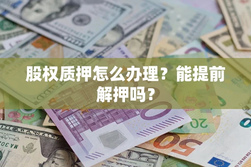 武汉股权质押怎么办理？能提前解押吗？